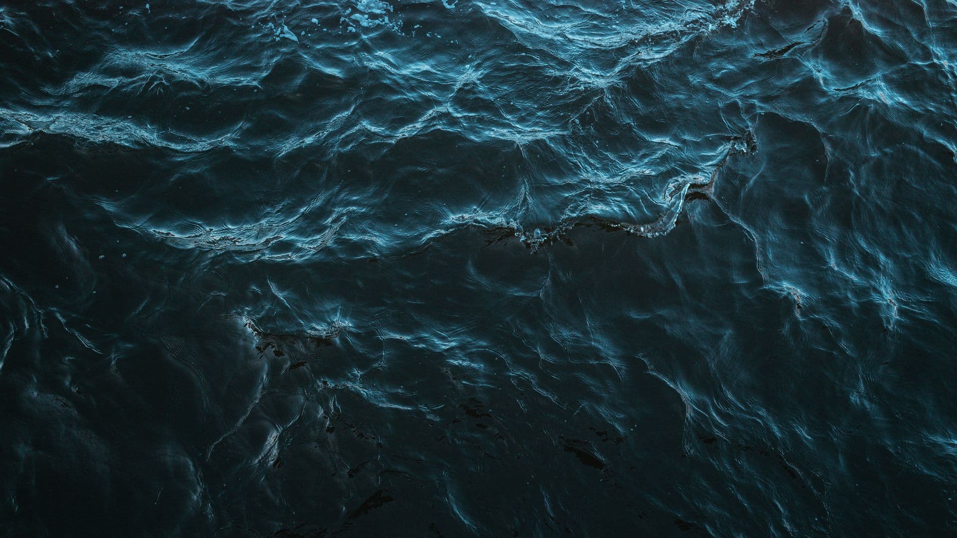 Dark, deep blue ocean surface at dusk over the remote South Pacific where the Bloop was detected